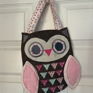 Charming Owl Design Bag - Pink and Black